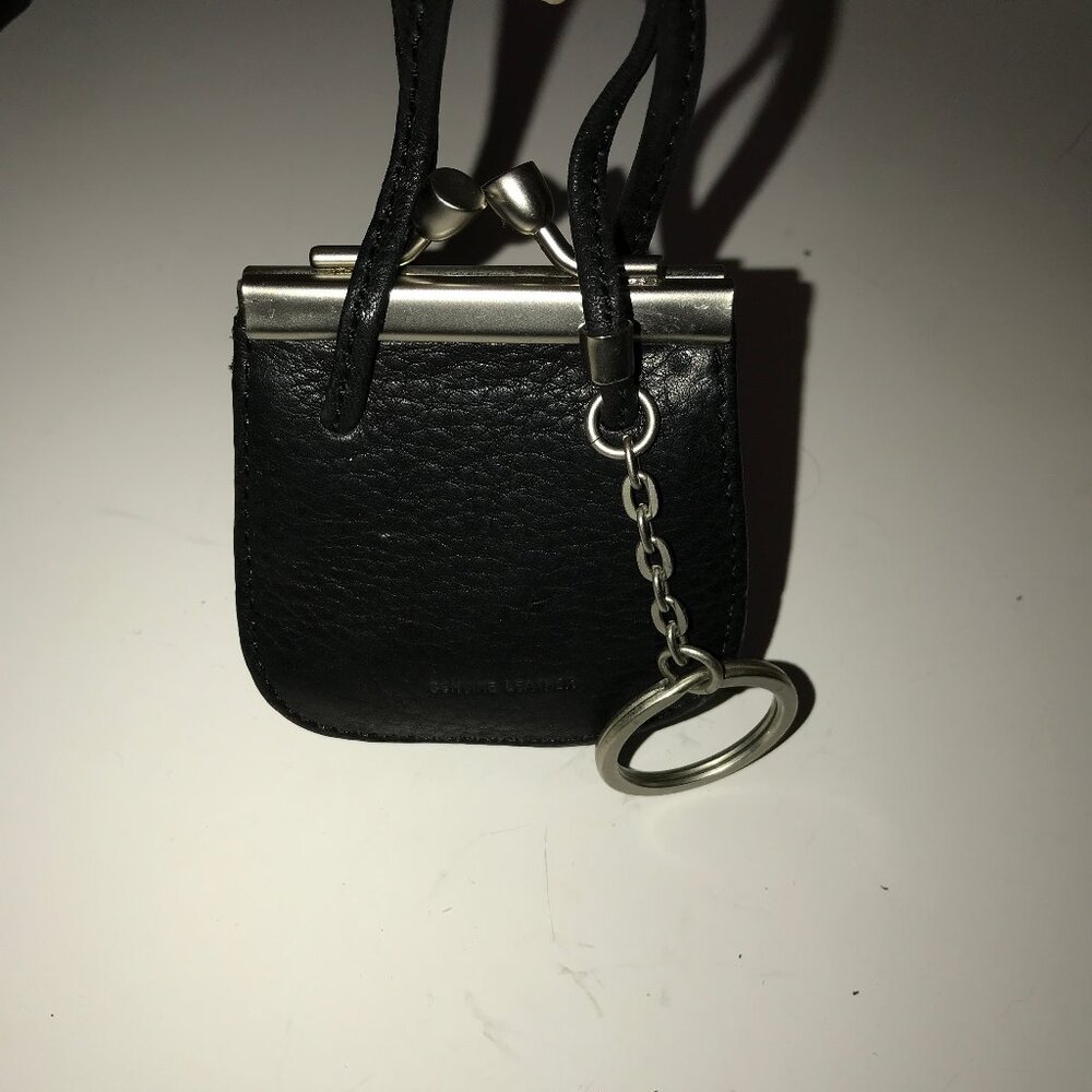 90s new Nine West Kiss Coin Purse Leather Handbag Keychain